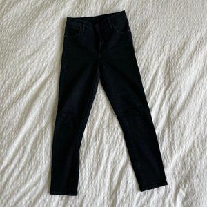 AGOLDE Washed Black Skinny High-Rise Stretch Jeans - Size 27